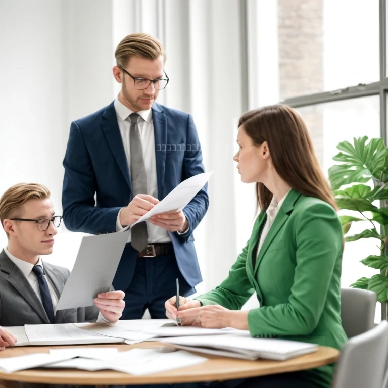 Team reviewing contract documents